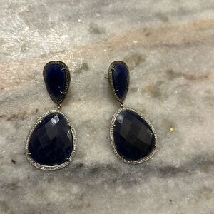 Rough cut samphire earrings